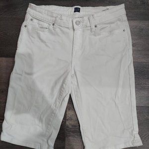 Gap White Denim 9 Inches Bermuda Shorts